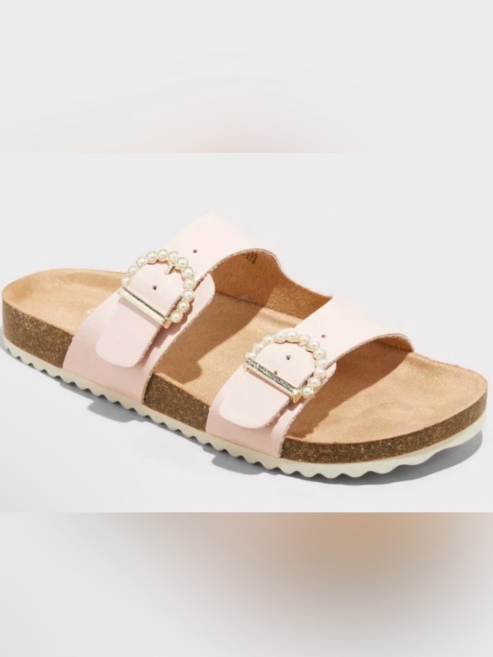 NWT Cat & Jack Pink Pearl Buckle Sandals – Size 6 Youth